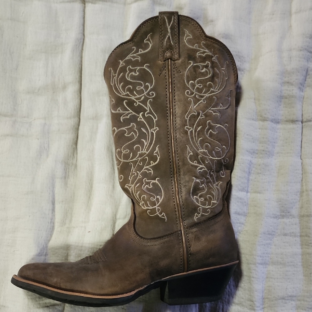 Twisted X Embroidered Leather Cowboy Boots - Womens Size 8